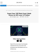Expert Says ‘XRP Black Swan’ Made History as XRP Loses 1.27 Dollars