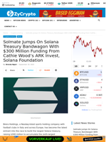 Solmate Jumps On Solana Treasury Bandwagon With $300 Million Funding From Cathie Wood’s ARK Invest, Solana Foundation ⋆ ZyCrypto