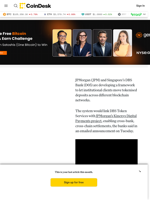 JPMorgan (JPM) and DBS Bank (D05) Team Up on Cross-Border Tokenised Deposit Framework