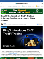 BingX Introduces 24/7 TradFi Trading, Unlocking Continuous Access to Global Markets
