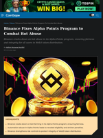Binance Fixes Alpha Points Program to Combat Bot Abuse