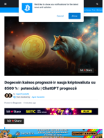 Dogecoin kainos prognozė ir nauja kriptovaliuta su ↑ 8500 %