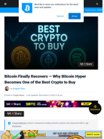 Bitcoin Finally Recovers as Market Jumps by $50B: Bitcoin Hyper as Best Crypto to Buy?