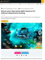 Bitcoin Slumps Toward Range Lows With US-Iran Press Briefing Due