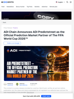 ADI Chain Announces ADI Predictstreet as the Official Prediction Market Partner of The FIFA World Cup 2026™