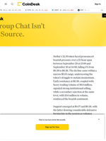 Stellar’s XLM Slips 4% as Institutional Selling Weighs on Market