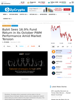Bybit Sees 16.9% Fund Return in Its October PWM Performance Amid Market Tension