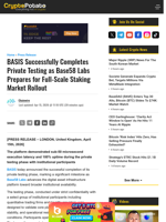 BASIS Successfully Completes Private Testing as Base58 Labs Prepares for Full-Scale Staking Market Rollout