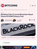 BlackRock Files To Launch Blockchain-Based Shares Of $150B Treasury Fund - 99Bitcoins