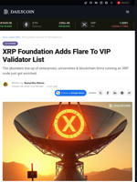 XRP Foundation Adds Flare To VIP Validator List - DailyCoin