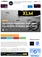 XLM Price Prediction: How Much Could $100 Of Stellar Be In 2030 | Live Bitcoin News