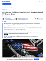 US Crypto News: What Bitcoin's Breakout Actually Signals