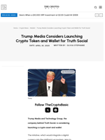 Trump Media Considers Launching Crypto Token and Wallet for Truth Social