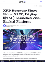 XRP Recovery Slows Below $2.50, Digitap ($TAP) Launches Visa-Backed Platform