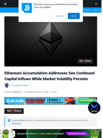 Ethereum Accumulation Addresses See Continued Capital Inflows While Market Volatility Persists | Bitcoinist.com