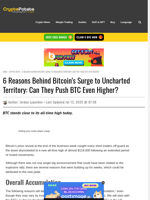 6 Reasons Behind Bitcoin's Surge to Uncharted Territory: Can They Push BTC Even Higher?