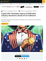 Crypto PAC Reports $193M after Donations from Ripple, Coinbase, a16z