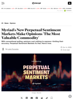 Myriad's New Perpetual Sentiment Markets Make Opinions 'The Most Valuable Commodity' - Decrypt