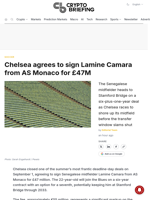 Chelsea agrees to sign Lamine Camara from AS Monaco for £47M