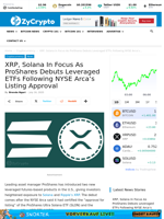 XRP, Solana In Focus As ProShares Debuts Leveraged ETFs Following NYSE Arca’s Listing Approval ⋆ ZyCrypto