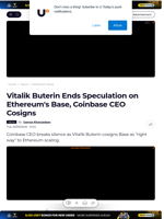 Vitalik Buterin Ends Speculation on Ethereum's Base, Coinbase CEO Cosigns - U.Today