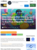 After Being Called SHIB 2.0, Layer Brett Wins Best Crypto Presale To Buy Now Award At The End Of Q3 | Live Bitcoin News