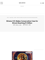Bitwise CIO Makes Conservative Case for Bitcoin Reaching $1 Million
