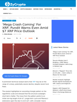 'Mega Crash Coming' For XRP, Pundit Warns Even Amid $7 XRP Price Outlook ⋆ ZyCrypto