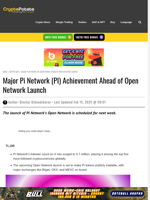 Major Pi Network (PI) Achievement Ahead of Open Network Launch