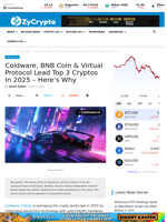 Coldware, BNB Coin & Virtual Protocol Lead Top 3 Cryptos In 2025 - Here's Why