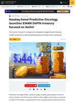 Predictive Oncology Launches $344M DePIN-Focused Treasury
