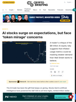 AI stocks surge on expectations, but face 'token mirage' concerns