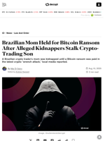 Brazilian Mom Held for Bitcoin Ransom After Alleged Kidnappers Stalk Crypto-Trading Son - Decrypt