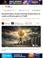 Deutsche Bank, Charles Schwab double down on crypto as Bitcoin gains on TradFi - AMBCrypto