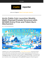 Arctic Pablo Coin Launches Weekly Myth-Themed Presale Structure with $0.0005 Entry Price and Token Burn Mechanism