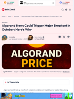 Algorand News Could Trigger Major Breakout in October: Here’s Why - 99Bitcoins