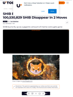 SHIB Burns Rocket 1,488% As 100,530,829 SHIB Disappear In 2 Moves
