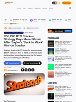 766,970 BTC Stack—Strategy Buys More Bitcoin After Saylor's 'Back to Work' Hint on Sunday – News Bytes Bitcoin News