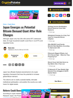 Japan Emerges as Potential Bitcoin Demand Giant After Rule Changes