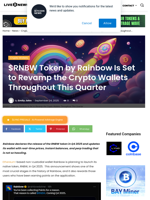 $RNBW Token by Rainbow Is Set to Revamp the Crypto Wallets Throughout This Quarter | Live Bitcoin News
