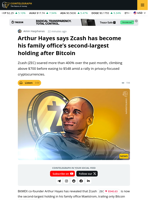 Arthur Hayes Says Zcash Is Now His Second-Largest Holding After Bitcoin