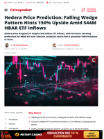Hedera Price Prediction: Falling Wedge Pattern Hints 150% Upside Amid $44M HBAR ETF Inflows - Coinspeaker