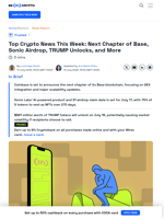 Crypto News: Base’s Next Chapter, Sonic Airdrop, and More