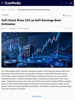 SoFi Stock Rises 12% as SoFi Earnings Beat Estimates