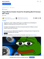Pepe Creator Sued In Bizarre NFT Lawsuit Involving North Korea