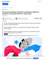 Panama City Mayor Mizrachi Talks Bitcoin Adoption, Canal Idea