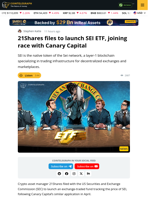 Crypto Asset Manager 21Shares Files for Spot SEI ETF