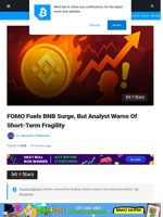FOMO Fuels BNB Surge, But Analyst Warns Of Short-Term Fragility | Bitcoinist.com