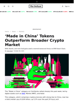 ‘Made in China’ Tokens Outperform Broader Crypto Market - 