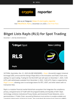 Bitget Lists Rayls (RLS) for Spot Trading